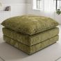 RIVINGTON Chenille Fabric Footstool - Green