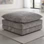 RIVINGTON Chenille Fabric Footstool - Grey