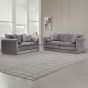 RIVINGTON Chenille Fabric 3  and 2 Seater Scatterback Sofa Set - Grey