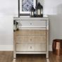 Silver Chest of Drawers - SUTTON Medium Chest 4 Drawers Mirrored