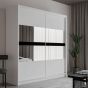 Trafford Sliding Door 203cm Wardrobe with Mirror - White