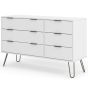 Augusta White 3+3 Drawer Wide Chest of Drawers