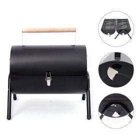 Portable Charcoal BBQ Trolley Grill - Black
