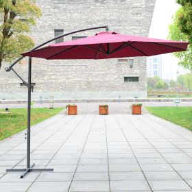 3m Banana Hanging Cantilever Parasol - Red Wine or Coffee