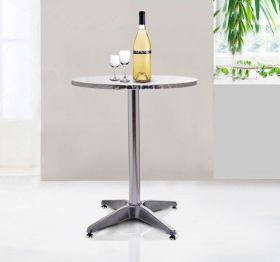 Adjustable Stainless Steel Bistro Bar Table