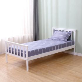 Larysa Wooden Single Bed with Mattress Options - White