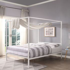 Chelfant 4 Poster White Metal Bed Frame With Mattress Options - 4 Sizes