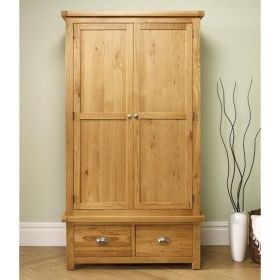 Birlea Woburn Solid Oak 2 Door 2 Drawer Wardrobe