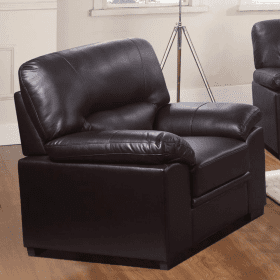 Carlsbad Luxury Leather Gel 1-Seater Sofa Classic Comfort in Espresso