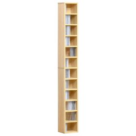 12-tier Media Storage Cabinet 204 CDs Shelf Tower Multimedia Organizer Rack Stand Bookcase Display Unit