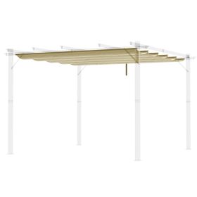 Retractable Pergola Shade Cover, Replacement Canopy for 4 x 3 (m) Pergola, Retractable Roof, Beige