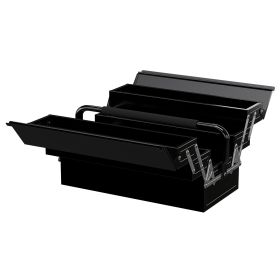 DURHAND 3 Tier Metal Toolbox, 5 Tray Professional Portable Tool Box with Carry Handle for Workshop, 45cmx22.5cmx34.5cm, Black