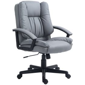 Vinsetto Office Chair, Faux Leather Computer Desk Chair, Mid Back Executive Chair with Adjustable Height and Swivel Rolling Wheels