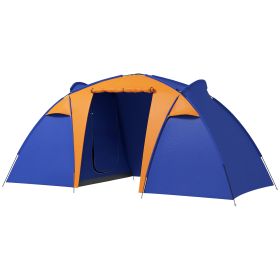 Camping Tent with 2 Bedroom, Living Area and Porch, 4-6 Man Large Tunnel Tent, 2000mm Waterproof, Portable with Bag