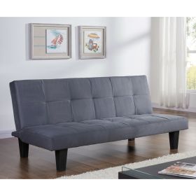 Charcoal 3 Seater Sofa Bed Suede Microfabric Recliner
