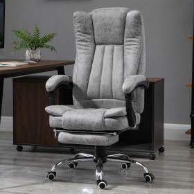 Executive PU Leather 6-Point Vibrating Massage Office Swivel Padded Chair - Grey