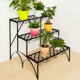 Garden Metal Shelf Plant Pot Stand - 3 Tier