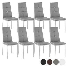 Faux Leather Dining Chair Set of 8x - 4 Colours  