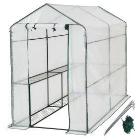 Greenhouse WIth Tarpaulin and Shelf - 186x120x190