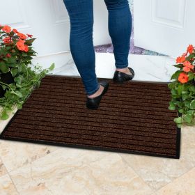 Mat Brown Non Slip Rubber Doormats - 50 x 90 cm