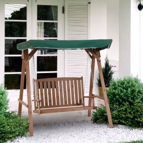 2 Seater Wooden Garden Hammock With Canopy