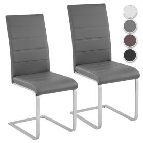 Modern Faux Leather Cantilever Chairs Set of 2 - 4 Colours