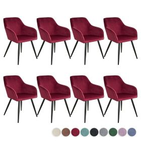 Executive Velvet Padded Black Legs Tub Chairs Set Of 8 - 9 Colours