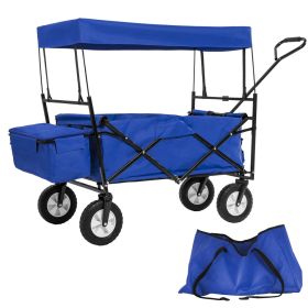 Garden Trolley Foldable Roof With Carry Bag - Blue Colour