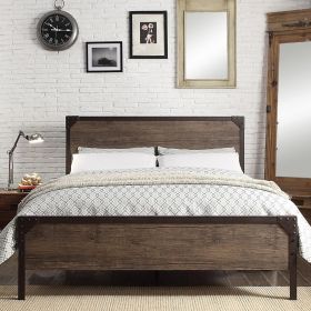 Marlow Metal Wood Panel Bed Frame With Mattress Options - Double, Kingsize