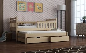 Dominica Wooden 2 Drawers Storage Bed with Trundle - Pine