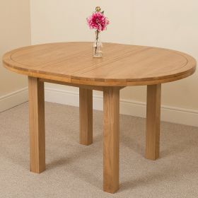 Chalfont Traditional Craftsmanship Oak Extendable Round Dining Table in Natural Oak