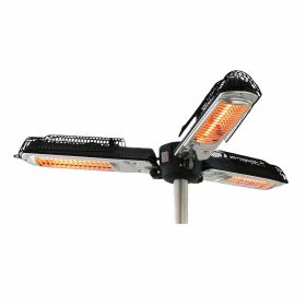 2000W Quartz Mounted Infrared Electric Parasol Heater - Black