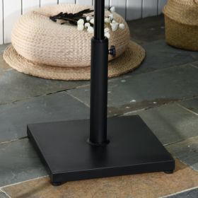 Heavy Duty Metal Parasol Square Base Weighted Holder - Black