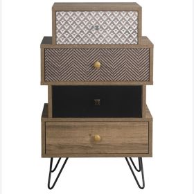 Casablanca Black Wired Legs 4 Drawers Chest Of Drawer - Brown