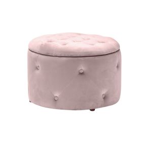 Cleo Round Storage Pouff - Pink
