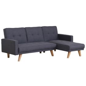 Kitson Linen Fabric 3 Seater Corner Sofa Bed - Grey