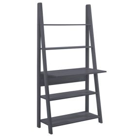 Tiva Ladder Style 3 Shelves Computer Desk - Matt Black