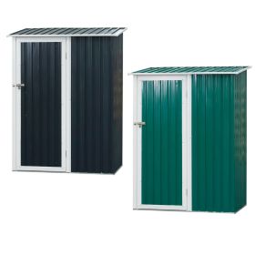 Corrugated Steel Garden Shed With Sloped Roof - 3 Colours