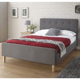 Ashbourne Upholstered Fabric 135cm Bedstead - Grey