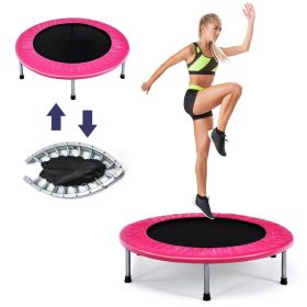 Foldable Fitness Mini Trampoline Exercise Bouncer - Pink