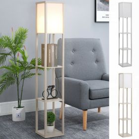 Stylish Floor Lamp with 4-Tier Storage Shelf - 4 Colours