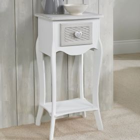 Brittany 1 Drawer Bedside Table - Grey