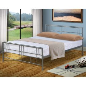 Solid Metal Bed Frame With Mattress Option Silver, Black - 3 Sizes
