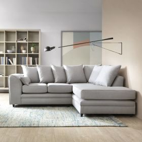 Darcie Corner Sofa - Light Grey-Right Facing