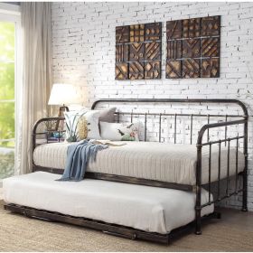Herlo Brushed Antique Style Day Bed with Trundle and Mattress Options