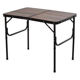 Foldable MDF Top Height Adjustable 3ft Garden Portable Table - Coffee