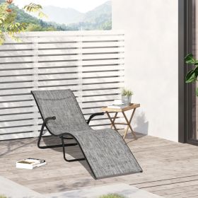 Outdoor Light Weight Folding Chaise Recline Sun Lounge - Grey