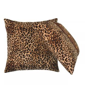 2Pcs Quinn Cotton Velvet Cushion - Leopard Print