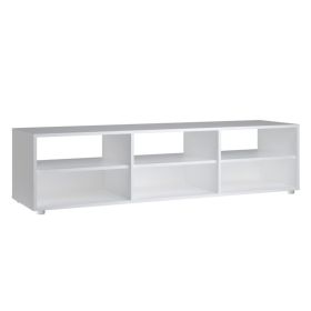 Classic Design Media TV Unit Stand with 6 Shelves - White