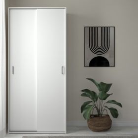 Classic Design 2 Sliding Doors Wardrobe - White